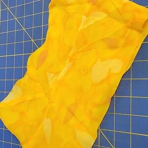 Vintage Sheer Orange Yellow Infinity 30" x 10" Scarf